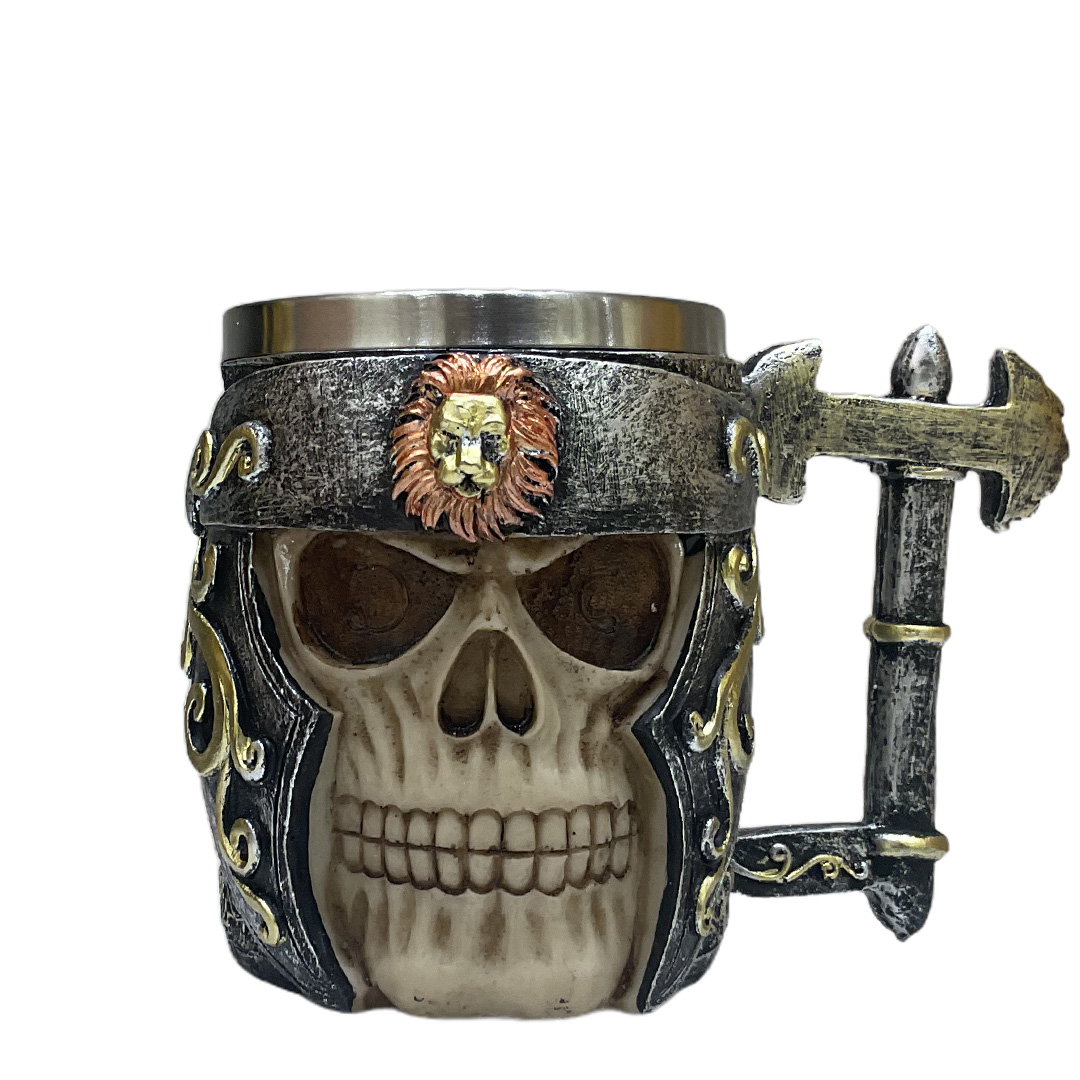 Stainless Steel Skull Coffee Mug Viking Skull Beer Mugs Gift for Men Gifts