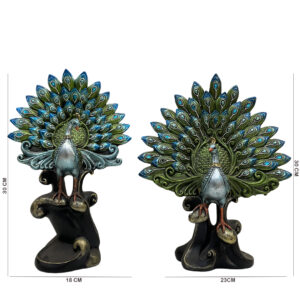 Mayur Polyresin Peacock Table Accent Pack of 2