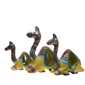 Wooden Handpainted Camel Showpiece 3 Set