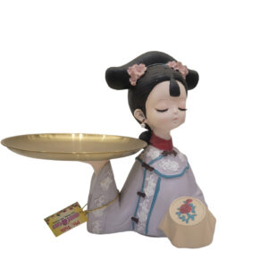 Chinese Palace Girl Figurine Cookie Candy Dish Storage Tray Modern Ornament |Antique Home Décor |Traditional Showpiece |Figurine |Modern