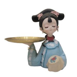 Chinese Palace Girl Figurine Cookie Candy Dish Storage Tray Modern Ornament |Antique Home Décor |Traditional Showpiece |Figurine |Modern