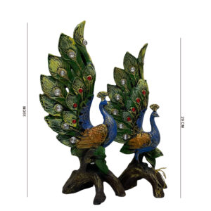 Mayur Polyresin Peacock Table Accent Pack of 2