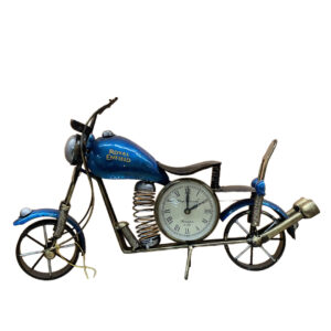 Small Royal Infield Bike Style Wall Clock for Wall Decoration - Small Wall Clock - Blue