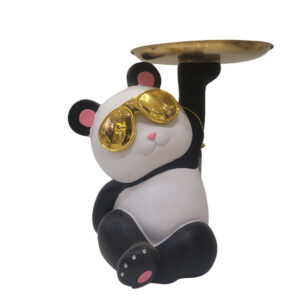 Resin Panda Multicolor Showpiece Gift Item, For Home Decor