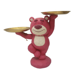 Cute Pink Bear Showpiece Gift Item, For Home Decory