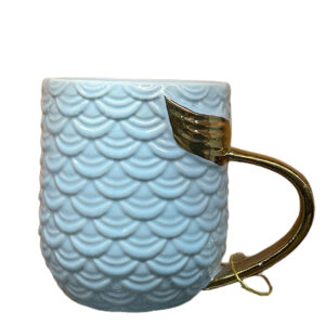 Ceramic Anniversary Gift for Husband Mermaid Coffee Mug Tea Cup Set Turquoise Green Birthday Gift for Boyfriend Friend 420 ml