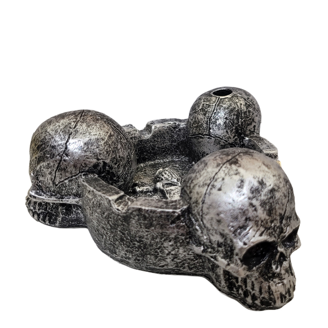 Ceramic Skull Ashtray – Gothic Skull Design Smoking Ash Tray for Home & Office