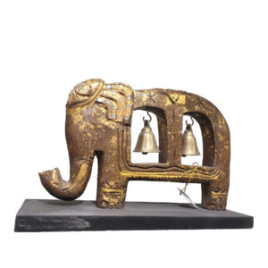 Gold Elephant Bell Statue