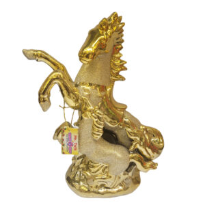 Gold Plated Running Horse Statue