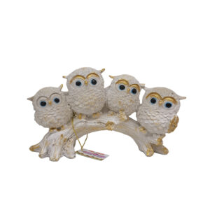 Resin Owl Family Showpiece