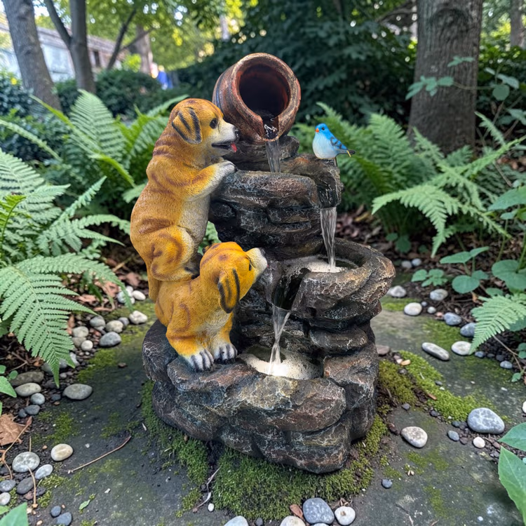 Dog Fountain 24x16 Inch